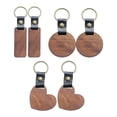 thumbnail image 2 of Almencla 6Pcs Wood Key Chain Wood Keychain DIY Craft Handmade Men Women Hanging Pendant Key Tags Key Rings for Painting Jewelry Making, 2 of 8