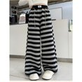 thumbnail image 4 of LIJCC Teen Girls Striped Wide Leg Elastic Waist Straight Leg Sweatpants Comfy Cute Streetwear Y2k Grunge Emo Drawstring Baggy Trendy Lounge Pants, 4 of 8
