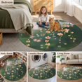 thumbnail image 6 of Spring Pink Flowers Round Area&nbsp;Rug 6ft Water Droplets Non-Slip&nbsp;Washable Circle Rugs Soft Felt Indoor Floor Mat for Bedroom Kitchen Living Room Bathroom, 6 of 9