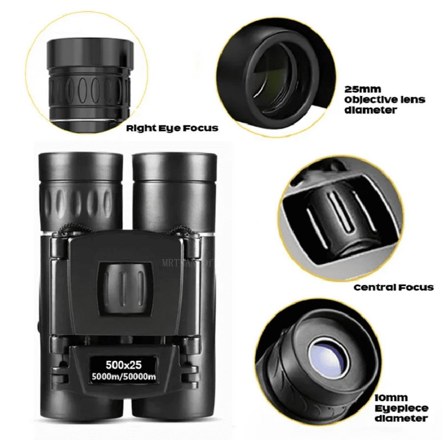 50000M Powerful Binoculars 500x25 Long Range Telescope Low-light night vision Folding Binoculars for Hunting Camping