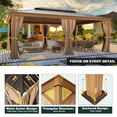 thumbnail image 3 of Hommow 14'x20' Hardtop Gazebo Aluminum Frame Gazebo with Galvanized Steel Double Roof, 3 of 10