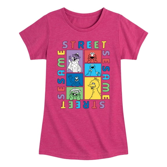 Sesame Street - Blocks - Girls Fitted Short Sleeve Graphic T-Shirt