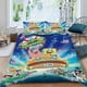 thumbnail image 2 of SpongeBob Conjunto de sábanas temático, trío de piezas, cómodo y amigable con la piel, diseño único, regalo de decoración para el hogar para familiares, amigos y fans,135X200cm, 2 of 6