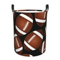 thumbnail image 6 of Picia Brown Football On Black Large Laundry Basket, Waterproof, Freestanding Laundry Hamper, Collapsible Tall Clothes Hamper with Extended Handles-, 6 of 8