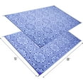 thumbnail image 4 of Reversible Mats 8 x 5 Foot Outdoor Polypropylene Pattern Patio Mat, Blue/White, 4 of 4