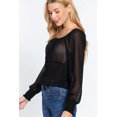 thumbnail image 4 of Long Slv Smocked Chiffon Top, 4 of 4