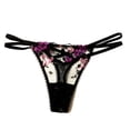 thumbnail image 2 of Victoria's Secret Very Sexy Embroidered Floral Thong Panty Black Mesh Lace Size X-Large NWT, 2 of 2