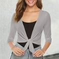thumbnail image 1 of Cardigan à Petit Châle Uni pour Femmes, Mode, Manches Courtes, Maille Respirante, Cardigan de Plage anti-UV, Chandails pour Femmes Grande Taille, Chandail Surdimensionné pour Femmes, Cardigan Léger pour Femmes, Automne, 1 of 3