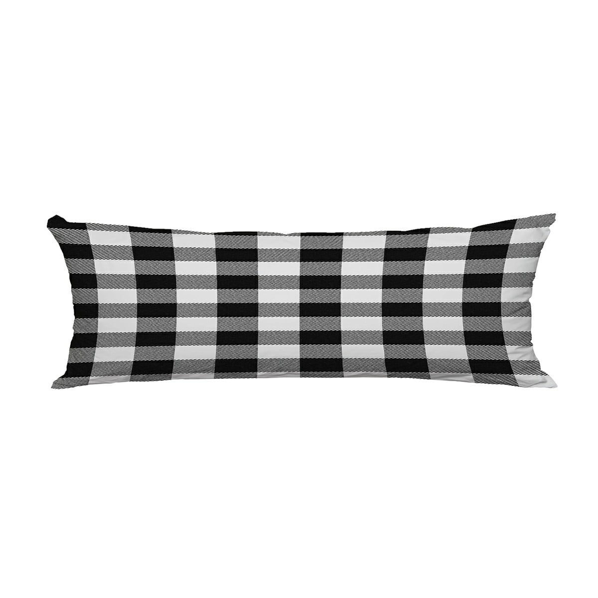 Black and White Check Rustic Woodland Flannel Pillow Not Included Sweet Jojo Designs Buffalo Plaid Body Pillow Case Cover 
