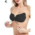 thumbnail image 5 of PULLIMORE 1 Pair Women Adhesive Invisible Strapless Bra Reusable Push-up Silicone Sticky Bra (Cup B, Black), 5 of 10