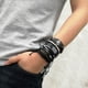 thumbnail image 2 of Pulsera de cuero PU trenzado multicapa estilo retro para hombre, ajustable Búho 6pcs, 2 of 9