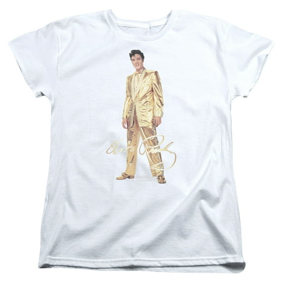 Elvis Presley - Gold Lame Suit - Women's Short Sleeve Shirt - Medium