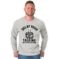 thumbnail image 4 of Delay Talking Until After Game Sports Men's Big & Tall Long Sleeve Graphic Tee Brisco Brands 2X, 4 of 5