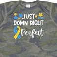 thumbnail image 4 of Inktastic Just Down Right Perfect Down Syndrome Awareness Ribbon Boys or Girls Baby Bodysuit, 4 of 5