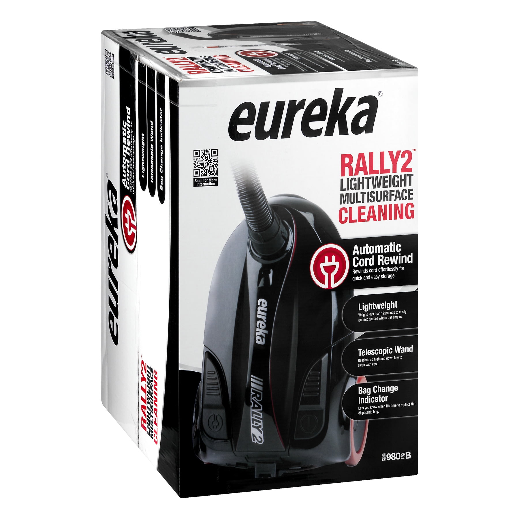 Eureka Rally 2 Canister Vacuum with Automatic Cord Rewind, 980B eBay