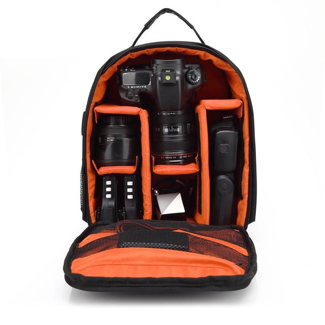 orange camera bag