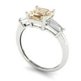 thumbnail image 2 of 1.62 ctw 3 Stone Anniversary Ring for Women | Square Emerald Cut Natural Morganite | Hyperallergenic Solid 18K White Gold, 2 of 5