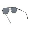 thumbnail image 4 of Mens Classy Geometric Squared Double Bridge Officer Metal Rim Sunglasses All Black, 4 of 4