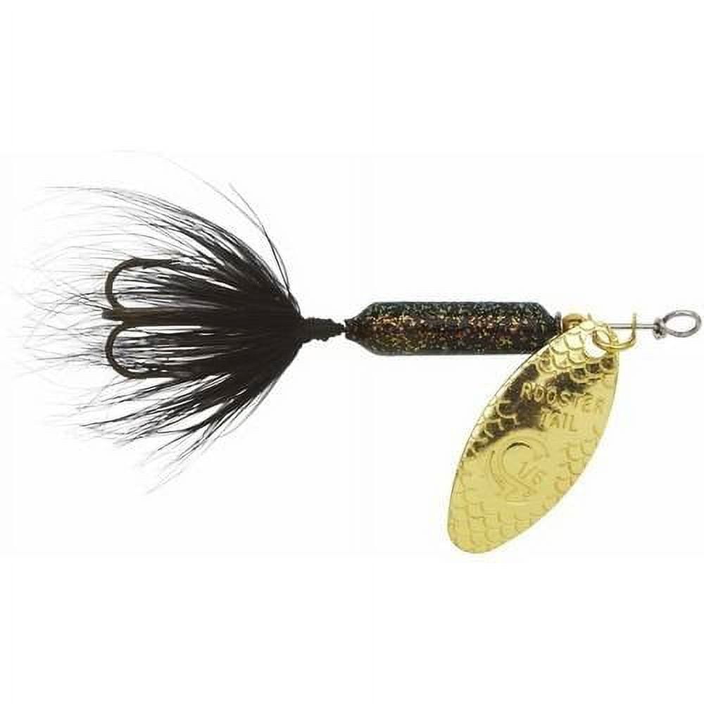 (2 pack) Yakima Bait, Original Rooster Tail, Inline Spinnerbait fishing lure, Black, 1.8oz