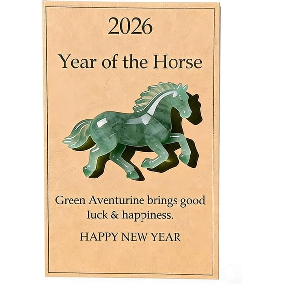 2026 Year of the Horse Lucky Crystal Horse Pocket Hug – Strength & New Beginnings Symbol, Turquoise Figurine New Year Gift