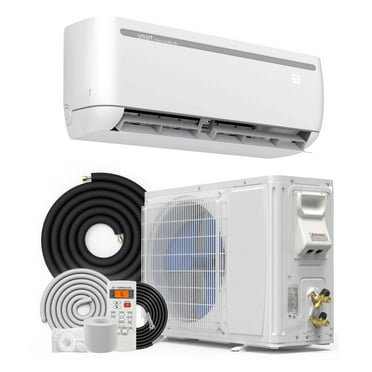 ModFusion 12K BTU Mini Split Smart Air Conditioner with Heat Pump System & Remote/Wifi Control, Inverter Compressor, Ductless, 4D AirFlow, 115V, White