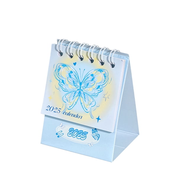 Decoraciones de Oficina para el Trabajo Calendario Mensual 2025 Cuenta Regresiva Adecuado para la Oficina Escolar Y el Hogar Mini Calendario Inglés Decoración de Escritorio de Oficina Calendario Portá
