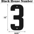 thumbnail image 2 of 12 Inch Modern Metal House Numbers, Metal Letter, Black Door Number, Metal Mailbox Numbers and Letters, Metal House Address Letters and Numbers for Outside Signs (3), 2 of 8