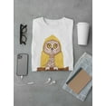 thumbnail image 3 of Cute Owl With Yellow Raincoat T-Shirt Men -Image by Shutterstock, Male 3X-Large, 3 of 4