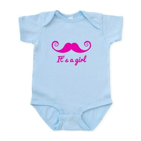 

CafePress - Its A Girl Design With Pink Mustache Body Suit - Baby Light Bodysuit Size Newborn - 24 Months