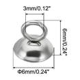 thumbnail image 2 of Tapas de cuentas de 6 mm, 100 piezas de tapas de cuentas con lazo de acero inoxidable para hacer joyas, plateadas, 2 of 5