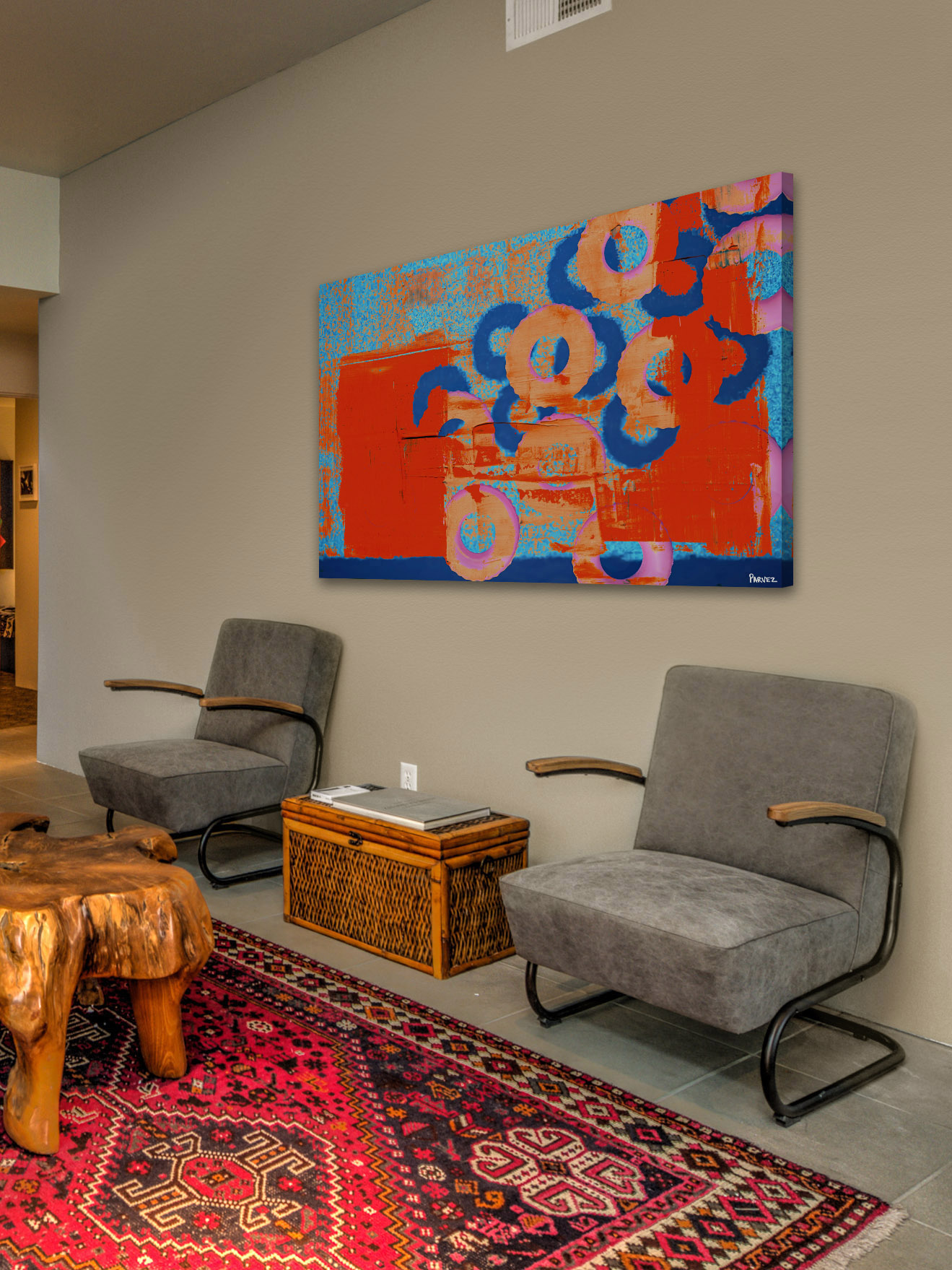 "Donuts in Motion" Painting Print on Wrapped Canvas