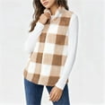 thumbnail image 5 of Dasayo Soft Vest for Women Yellow Winter Fleece Plaid Zip up Comfy Vest Coat for Women XXL, 5 of 9