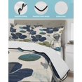thumbnail image 4 of Quilts Twin XL Size, Navy Blue Green Floral Soft Comforter Bedding Set for Bed, Vintage Botanical Leaves Lightweight Quilted Bedspread with Pillow Cover(2 Pieces) for All Season, 68x98 Inch, 4 of 6