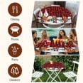 thumbnail image 7 of Red Buffalo Plaid Snowman Round Tablecloth, Fitted Table Cover with Elastic for 36"-44" Round Tables, Christmas Winter Snowflake Xmas Table Cloth Outdoor Indoor Dinning Party Waterproof Tablecloths, 7 of 7