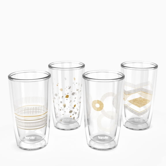 Tervis Sandstone Collection Made in USA Double Walled  Insulated Tumbler Travel Cup Keeps Drinks Cold & Hot, 16oz 4pk, Assorted