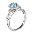 thumbnail image 4 of AoneJewelry 10K Rose, White & Yellow Gold Aquamarine Diamond Ring, 4 of 4
