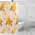 thumbnail image 2 of Peach Blossom Pattern 72x72 Waterproof Shower Curtain Liners Durable Metal C-Hooks Fade-Proof Thermal Print Anti-Splash, 2 of 5