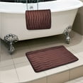 thumbnail image 3 of Lavish Home 67-10-I 2 Piece Memory Foam Bath Mat Set, Ivory, 3 of 7