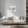 thumbnail image 3 of ZHONGYUTONG Teal Dandelion Canvas Wall Art Grey White Flower Pictures Print Rustic Neutral Floral Painting for Bathroom Decor Framed (16.00" x 16.00"), 3 of 5