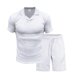 thumbnail image 5 of Mangas de Mano para Hombres Casual Sólido de Manga Corta Cuello Redondo Blusa Y Pantalones Cortos Conjunto, Traje de Dos Piezas de Poliéster de Moda para el Uso Diario de Primavera Verano, 5 of 6