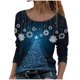 thumbnail image 1 of Camisas Navideñas Para Mujer, Camisas Informales Florales de Manga Larga, Jersey de Cuello Redondo Liso, Túnica Holgada, Tops, Blusa de Manga Larga Con Estampado de Árbol de Navidad Odeerbi  ODB121211, 1 of 5