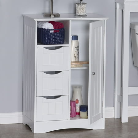 Riverridge Ashland Collection 1 Door 3 Drawer Floor Cabinet Riverridge Ashland Collection 1 Door 3 Drawer Floor Cabinet White