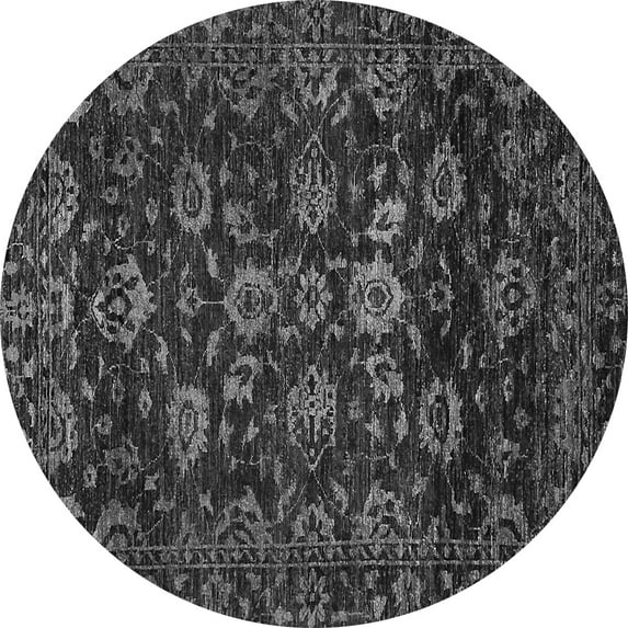 Ahgly Company Indoor Round Oriental Gray Traditional Area Rugs, 5' Round