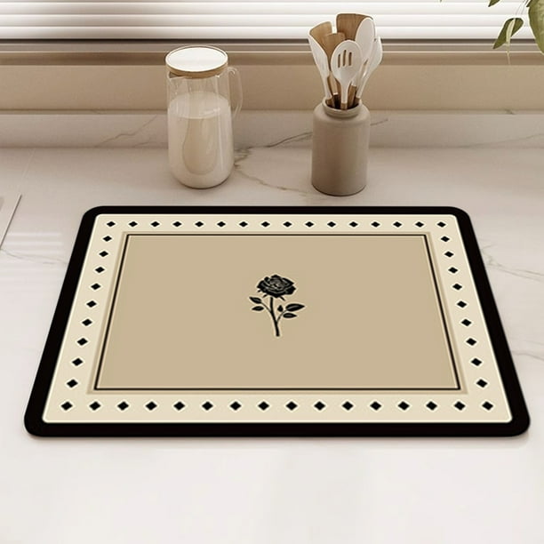 Utensilios de cocina, aparatos de cocina, electrodomésticos de cocina, alfombrilla absorbente de secado para fregadero de cocina y baño con base antideslizante, almohadilla de drenaje de goma