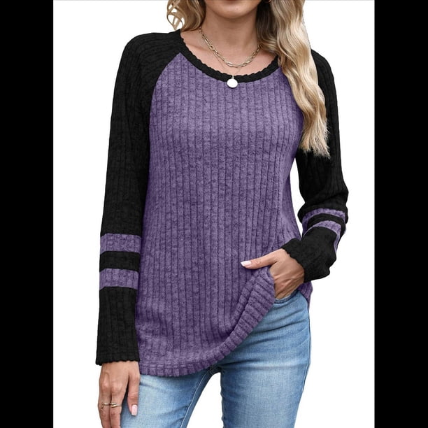 Sudadera de Larga para Mujer, con Bloques de Color, Informal, para Otoño. L