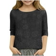 thumbnail image 2 of ZOYOEN Girl Sequins Shirts- Soft Lined Cute Crewneck Long Sleeve Party Tops Black Size 12, 2 of 7