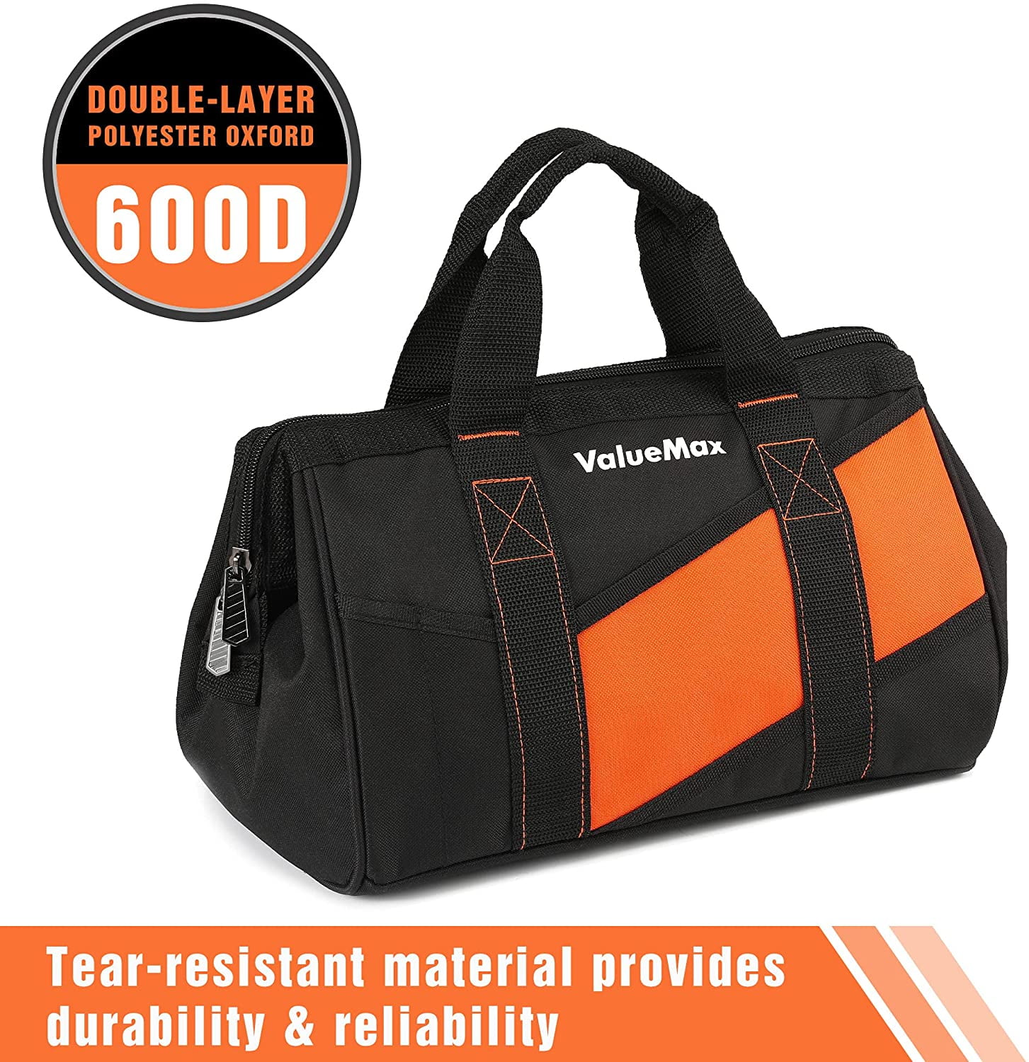 ValueMax 16-Inch Wide Mouth Tool Bag, Tool Organizer Tote Bag with ...