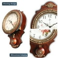 thumbnail image 5 of Aero Snail 8.7" Pendulum Wall Clock, Solid Wood, Battery Operated, Retro Vintage Clock W166, 5 of 8