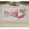 thumbnail image 1 of Grunge Decorative Rug, Skull and Flowers Day of the Dead Mexican Traditional Celebration Symbolic Art, Quality Carpet for Bedroom Dorm and Living Room, 6 Sizes, Coral Cream, by Ambesonne, 1 of 1
