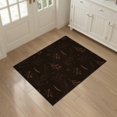 thumbnail image 3 of ODIKA 3'x5' Brown Botanical Floral Vine Pattern Design Washable Area Rug Elegant Repeating Motif with Diamond Accents for Hallway, Laundry Room, Non-Slip, Flatweave, Easy Care, 3 of 7
